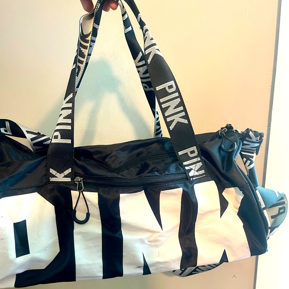 PINK Victoria's Secret Black and White Travel Bag